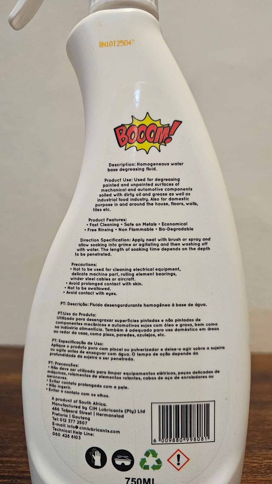 750ml CIM Booom Degreaser
