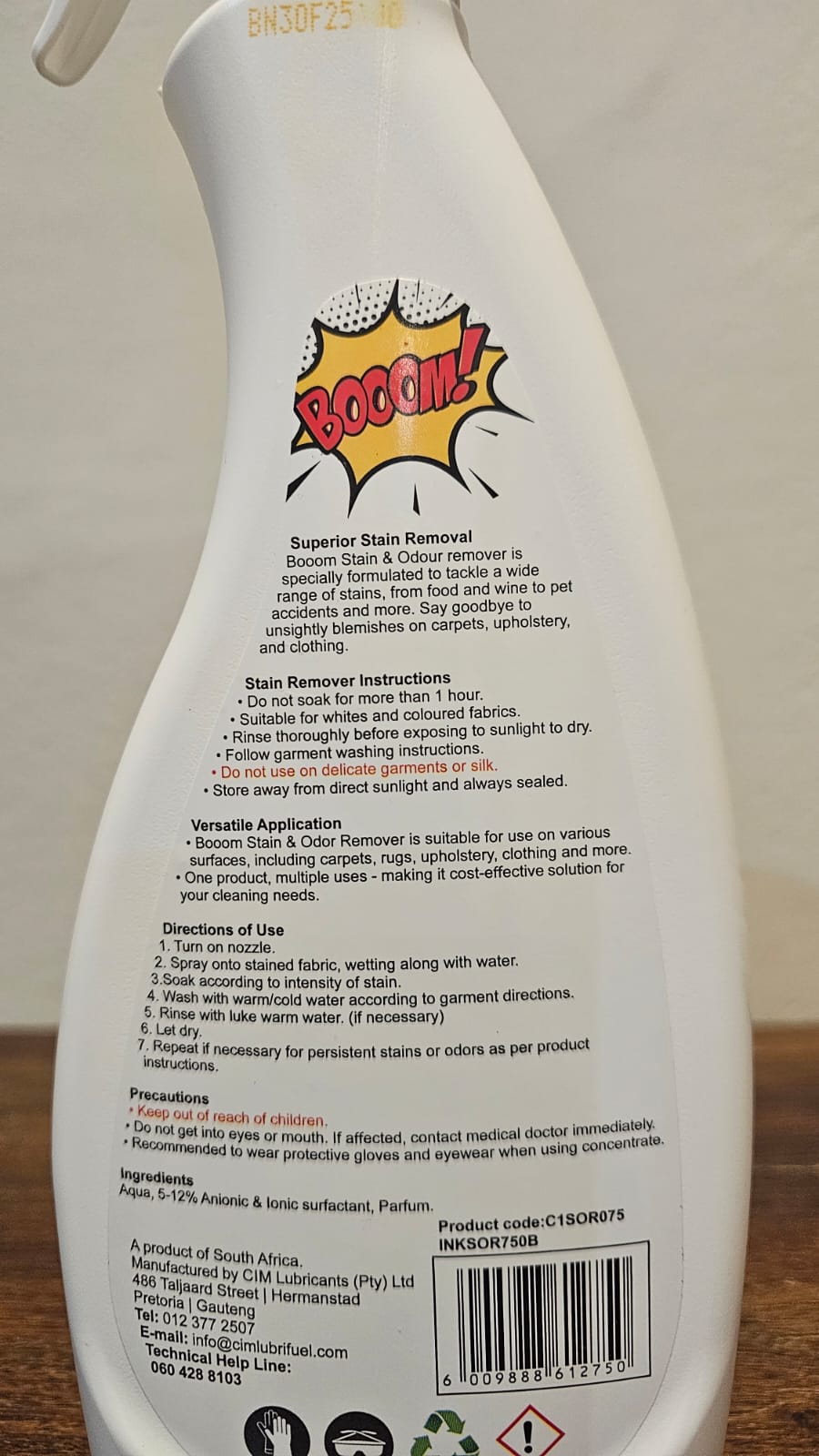 750 ml CIM Booom Stain & Odour Remover